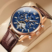Brown Leather & Blue Face