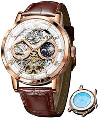 Brown Strap White Dial