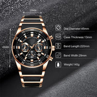 Rose Gold-Black Dial